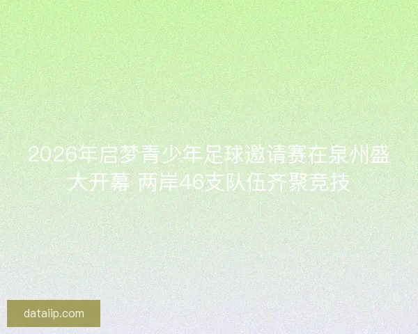 2026年启梦青少年足球邀请赛在泉州盛大开幕 两岸46支队伍齐聚竞技