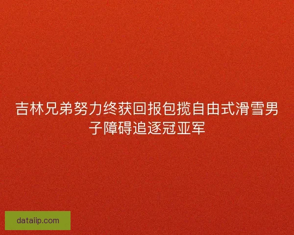吉林兄弟努力终获回报包揽自由式滑雪男子障碍追逐冠亚军